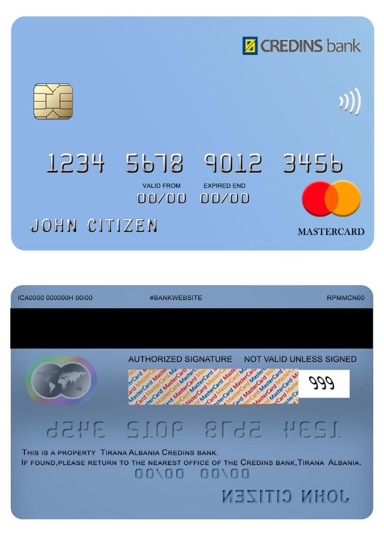 Albania Credins bank  mastercard
